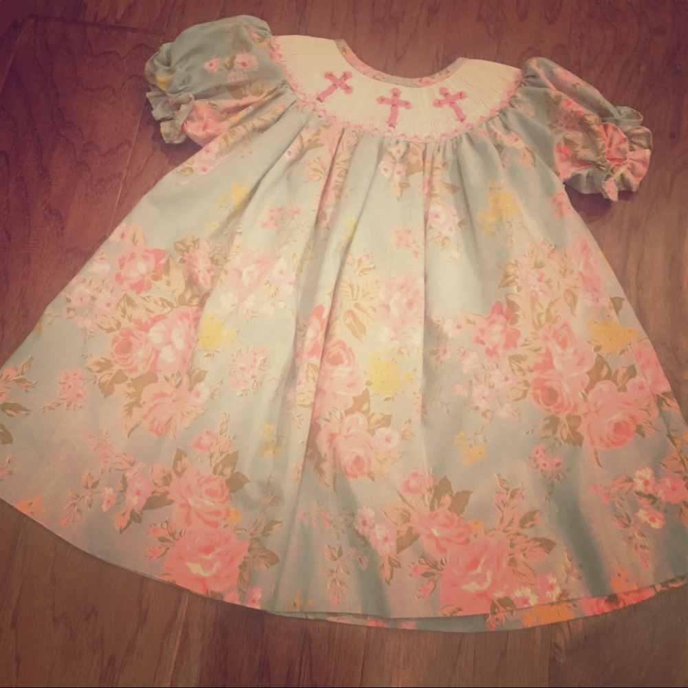 12 MONTH SMOCKED DRESS CROSSES